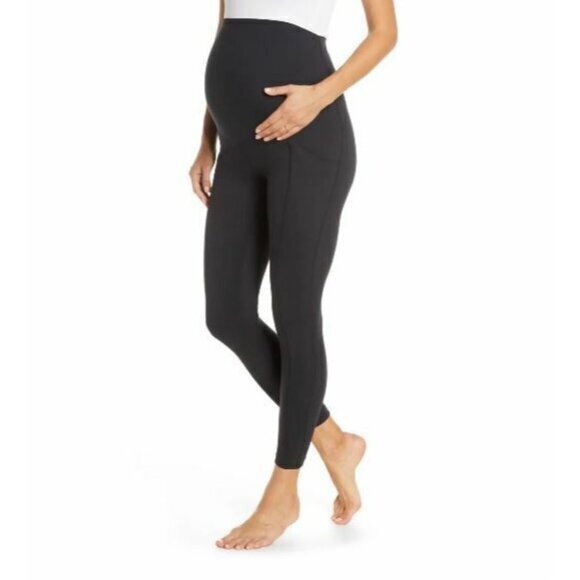 Zella Live in Pocket 7/8 Maternity Leggings Black Stretch Pants SZ XS New - Picture 1 of 4